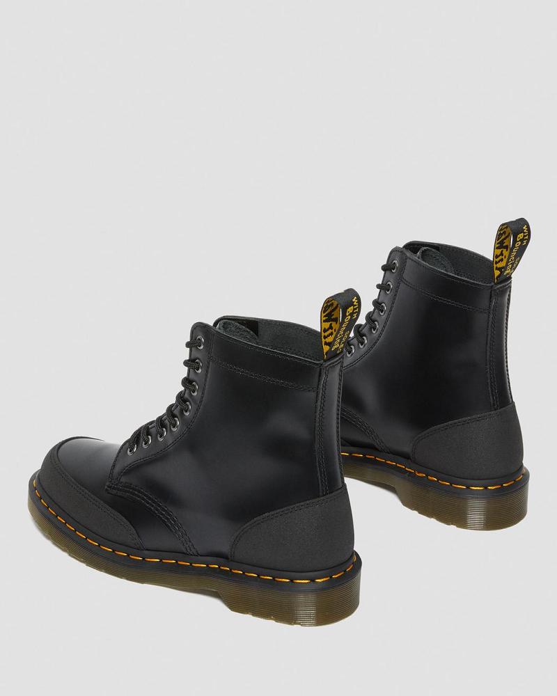 Dr Martens 1460 Guard Panel Læder Snørestøvler Dame Sort | DK 164TCE